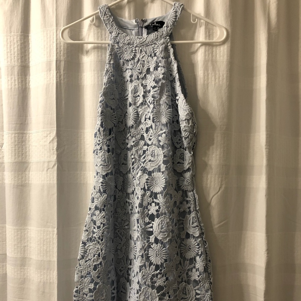 Lulu’s light blue halter dress